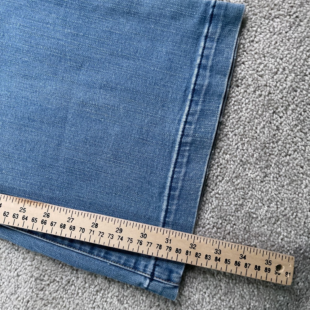 American Eagle Jeans Womens 16 Blue A-Line Wide Leg Flare Patch Pocket Denim - Picture 7 of 12